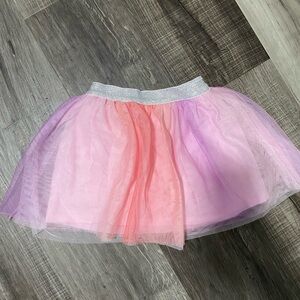 Jumping Beans Size  4 Girls Pink and Purple Tulle Skirt with Silver Waistband